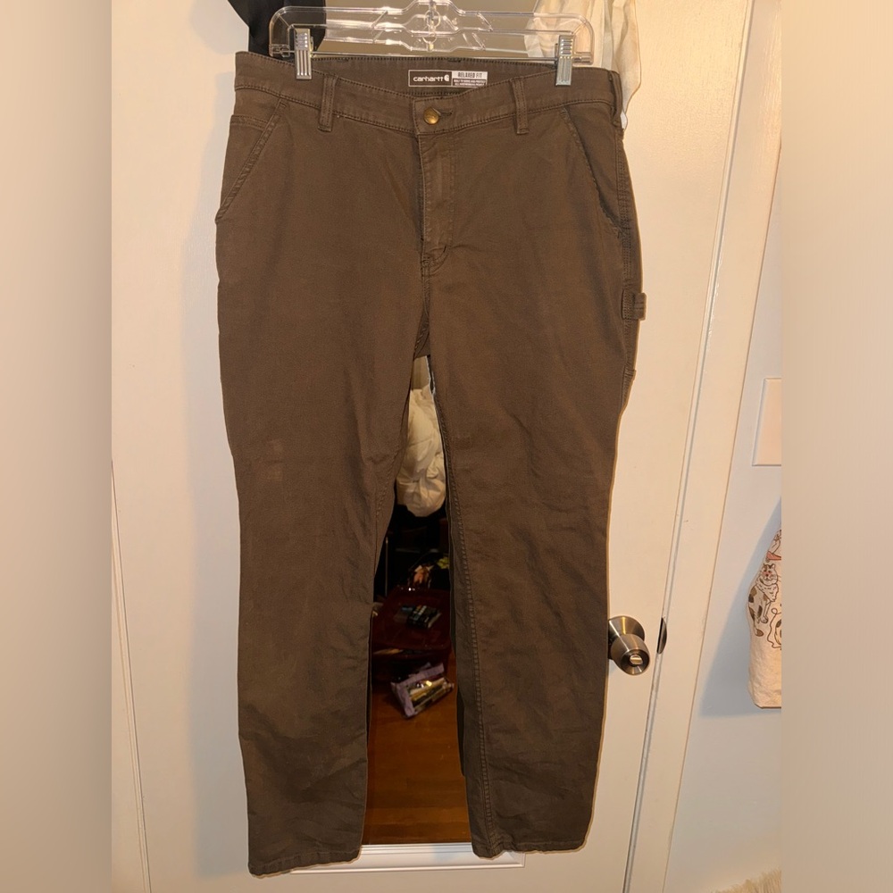 CARHARTT WOMEN'S RUGGED FLEX® RELAXED FIT CANVAS STRETCH WORK PANTS